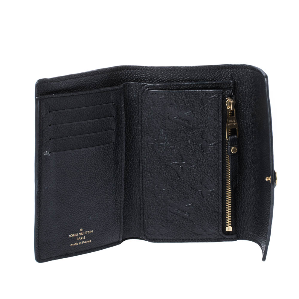 

Louis Vuitton Black Monogram Empreinte Leather Victorine Wallet