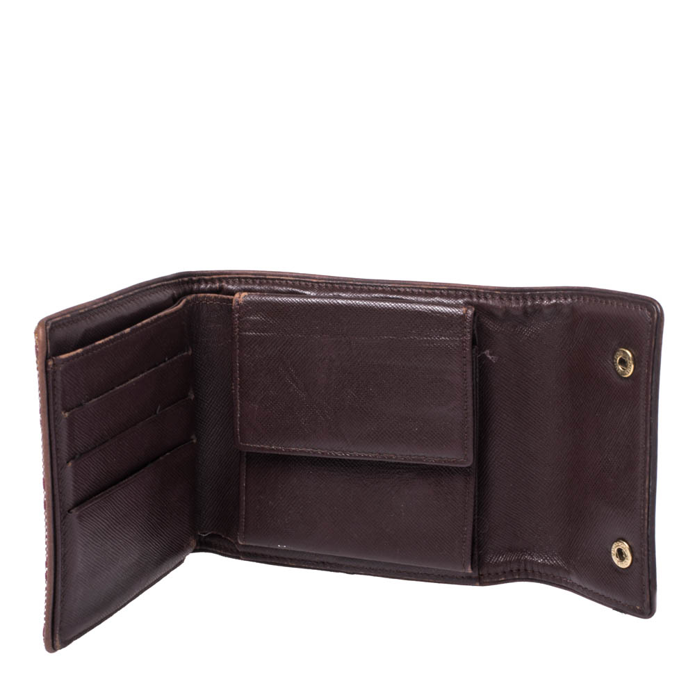 

Louis Vuitton Red Mini Lin Canvas Compact Wallet