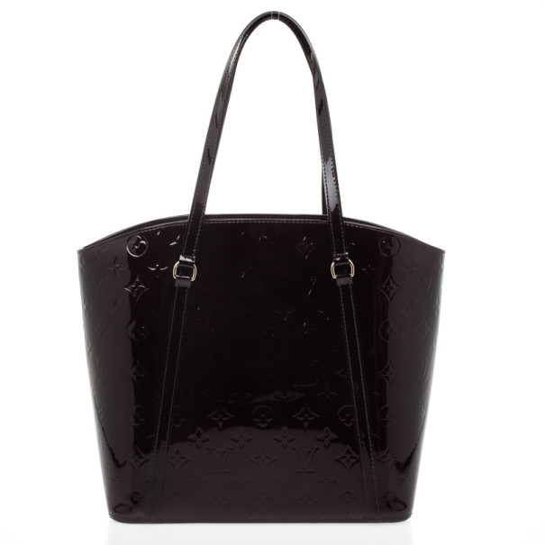 Pre Owned Louis Vuitton Amaranth Grenadine Monogram Vernis Avalon GM Bag