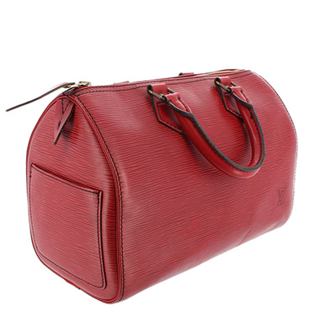 

Louis Vuitton Red Epi Leather Speedy 25 Bag