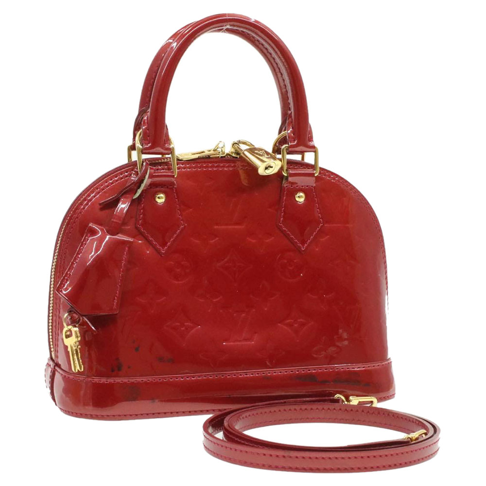 

Louis Vuitton Red Vernis Leather Alma BB Bag