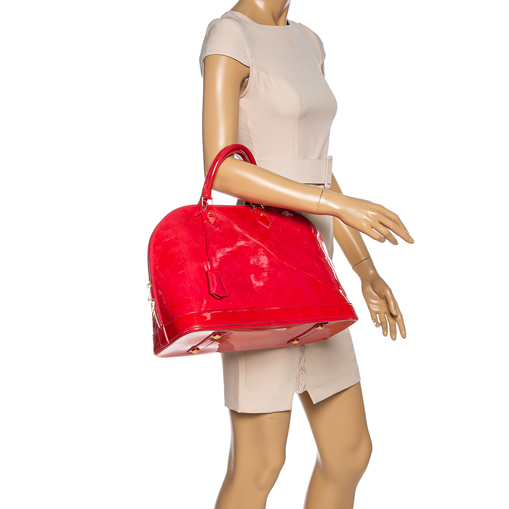 

Louis Vuitton Rose Pop Monogram Vernis Alma GM Bag, Burgundy