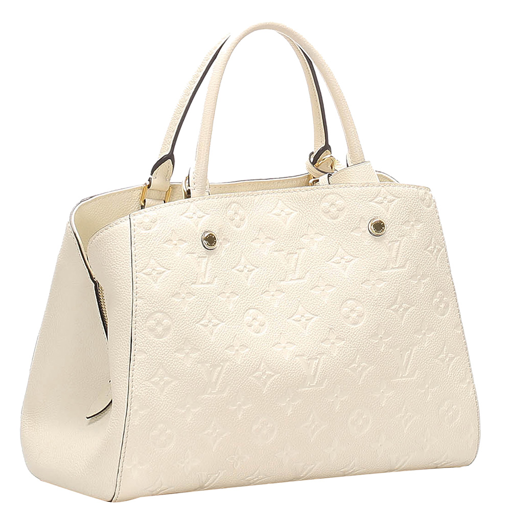 

Louis Vuitton White Monogram Empreinte Montaigne MM Bag