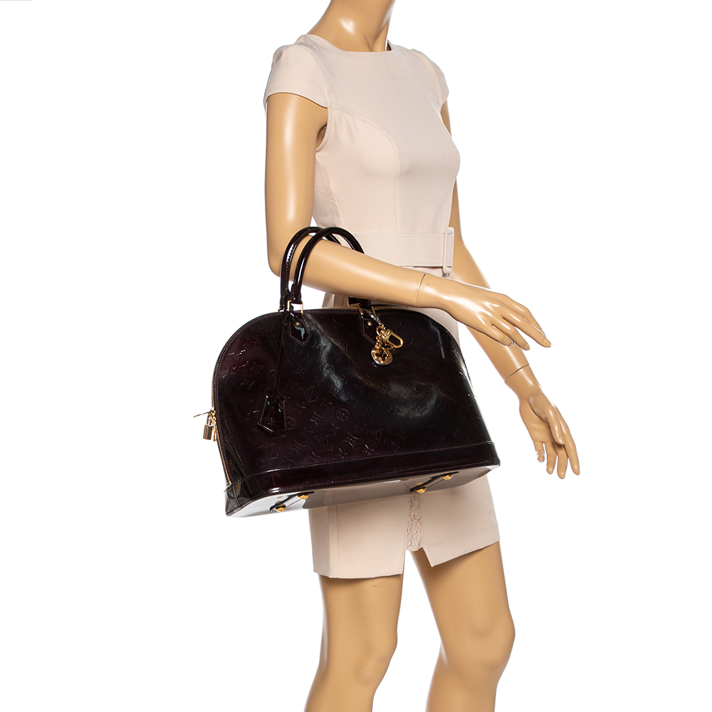 

Louis Vuitton Amarante Monogram Vernis Alma GM Bag, Burgundy