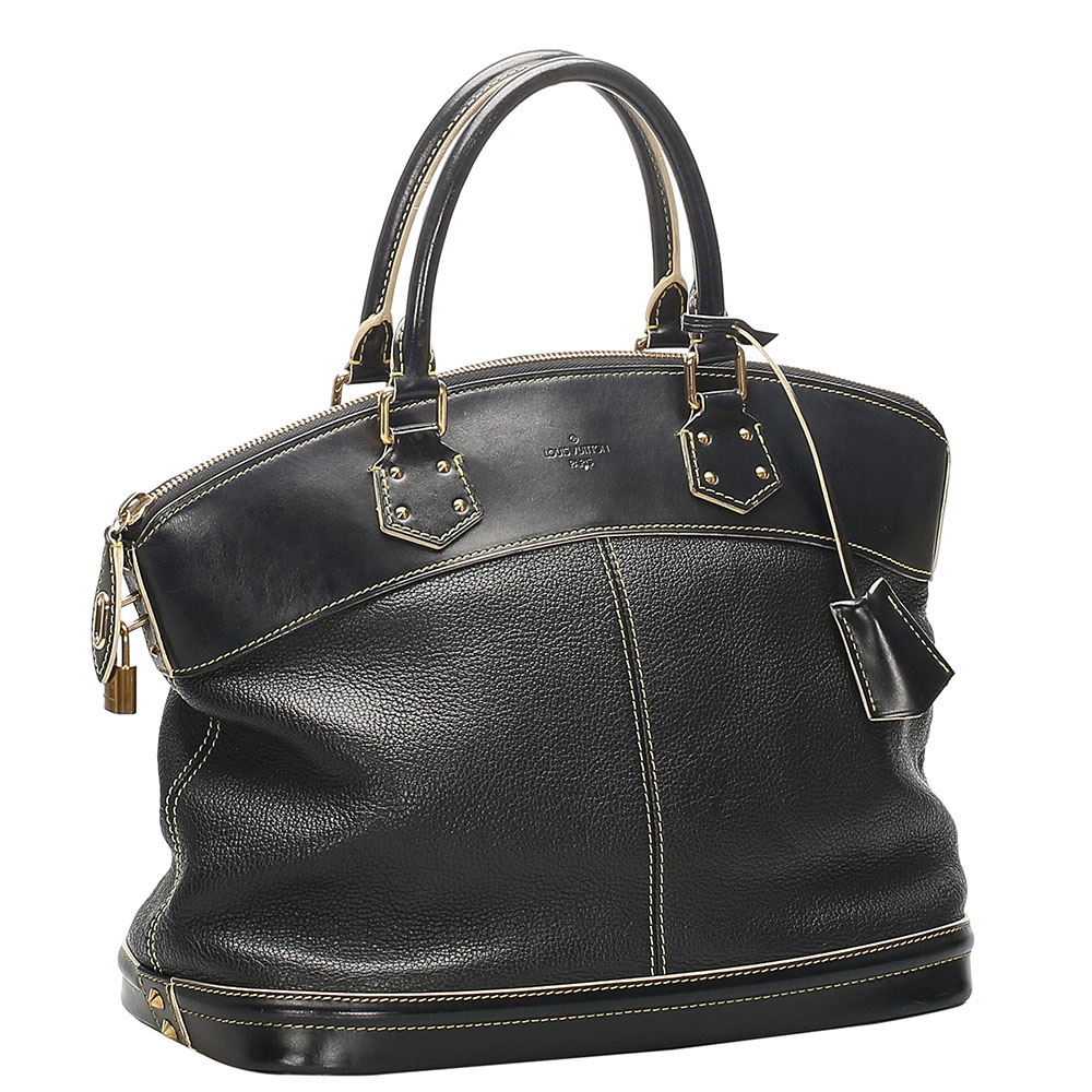 

Louis Vuitton Black Leather Suhali Lockit MM Bag