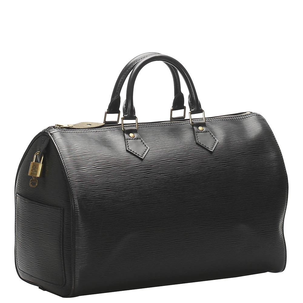 

Louis Vuitton Black Epi Leather Speedy 35 Bag