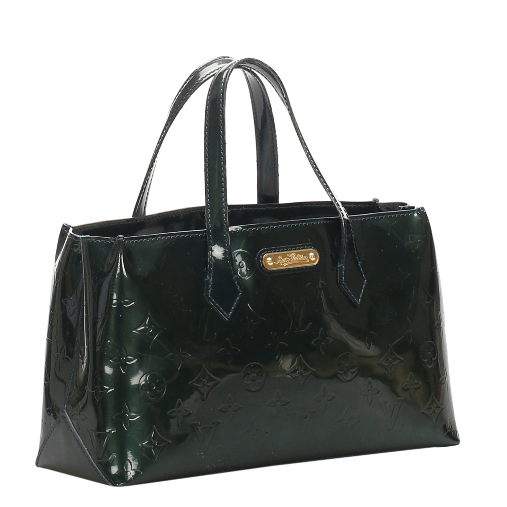 

Louis Vuitton Green Monogram Vernis Wilshire PM Bag