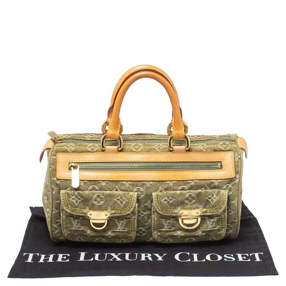 Louis Vuitton Neo Speedy Bag Denim Green 1232222