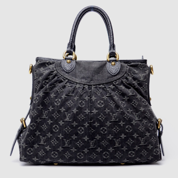 Pre Owned Louis Vuitton Monogram Denim Neo Cabby GM Tote