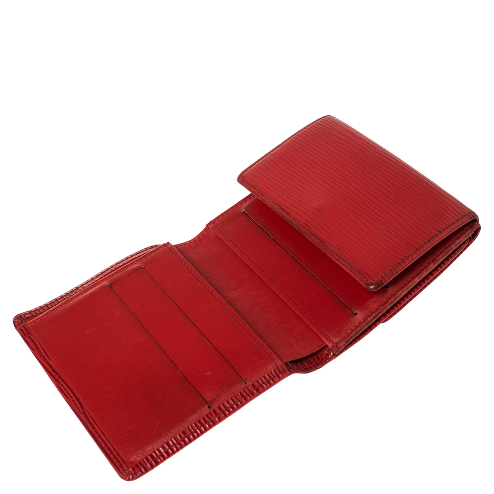 

Louis Vuitton Red Epi Leather Elise Wallet