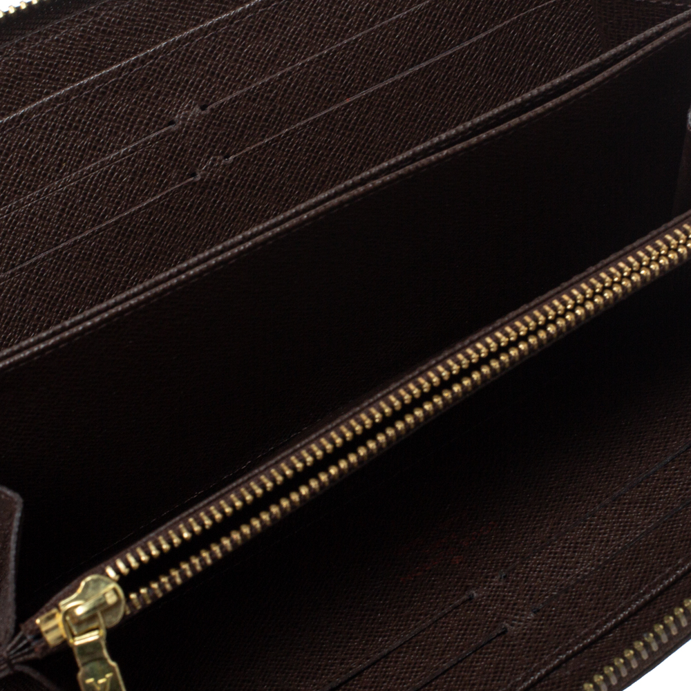 

Louis Vuitton Damier Ebene Canvas Zippy Wallet, Brown