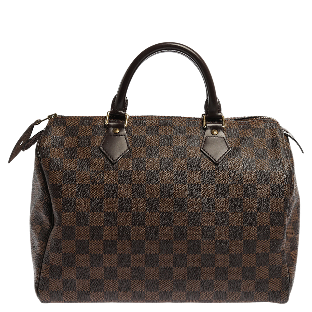 Pre Owned Louis Vuitton Damier Ebene Canvas Speedy 30 Bag