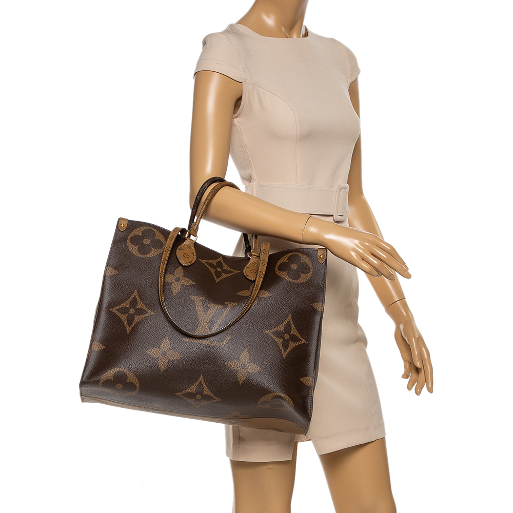 

Louis Vuitton Reverse Monogram Canvas Giant Onthego GM Bag, Brown
