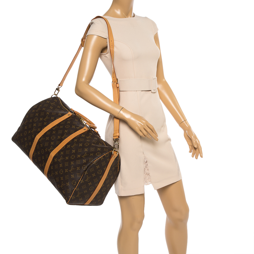 

Louis Vuitton Monogram Canvas Keepall Bandouliere 50 Bag, Brown