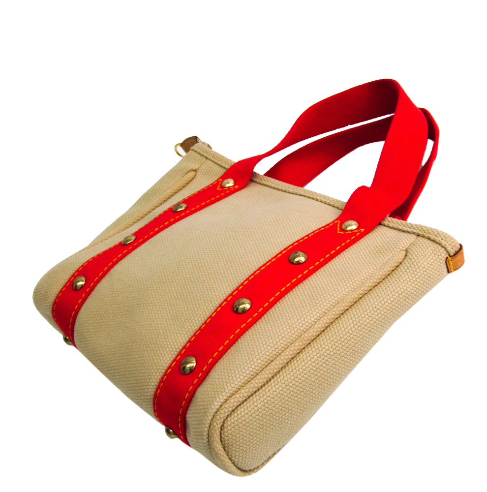 

Louis Vuitton Beige/Red Antigua Cabas PM Bag