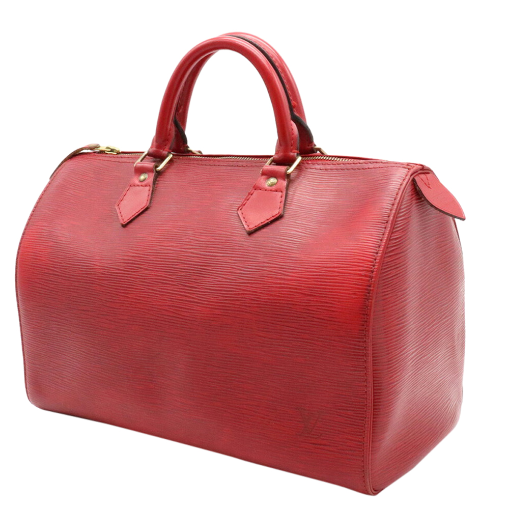 

Louis Vuitton Red Epi Leather Speedy 30 Boston Bag
