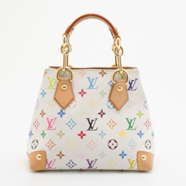 Pre Owned Louis Vuitton White Monogram Multicolor Audra Tote 