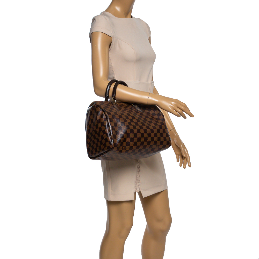 

Louis Vuitton Damier Ebene Canvas Speedy 30 Bag, Brown