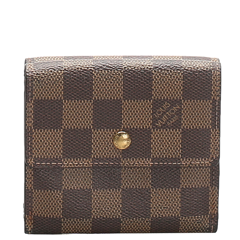 Louis Vuitton Wallet Elise Damier Ebene Brown in Canvas with Gold-tone - US