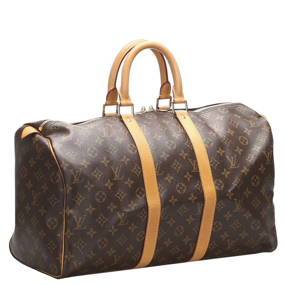 

Louis Vuitton Canvas Keepall 45 Duffel Bags, Brown