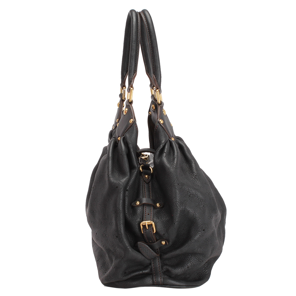

Louis Vuitton Black Leather Mahina  Hobo Bag