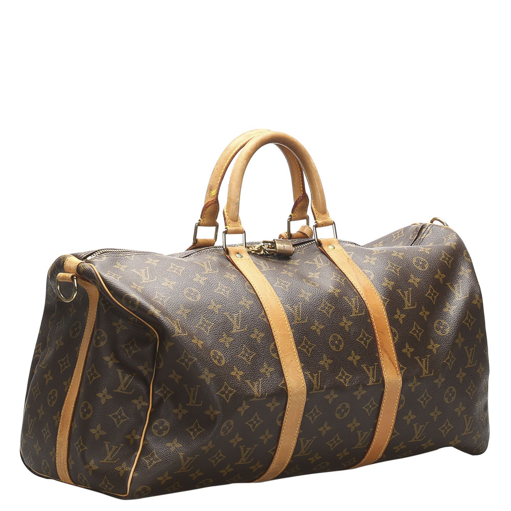 

Louis Vuitton Canvas Keepall 50 Duffel Bags, Brown