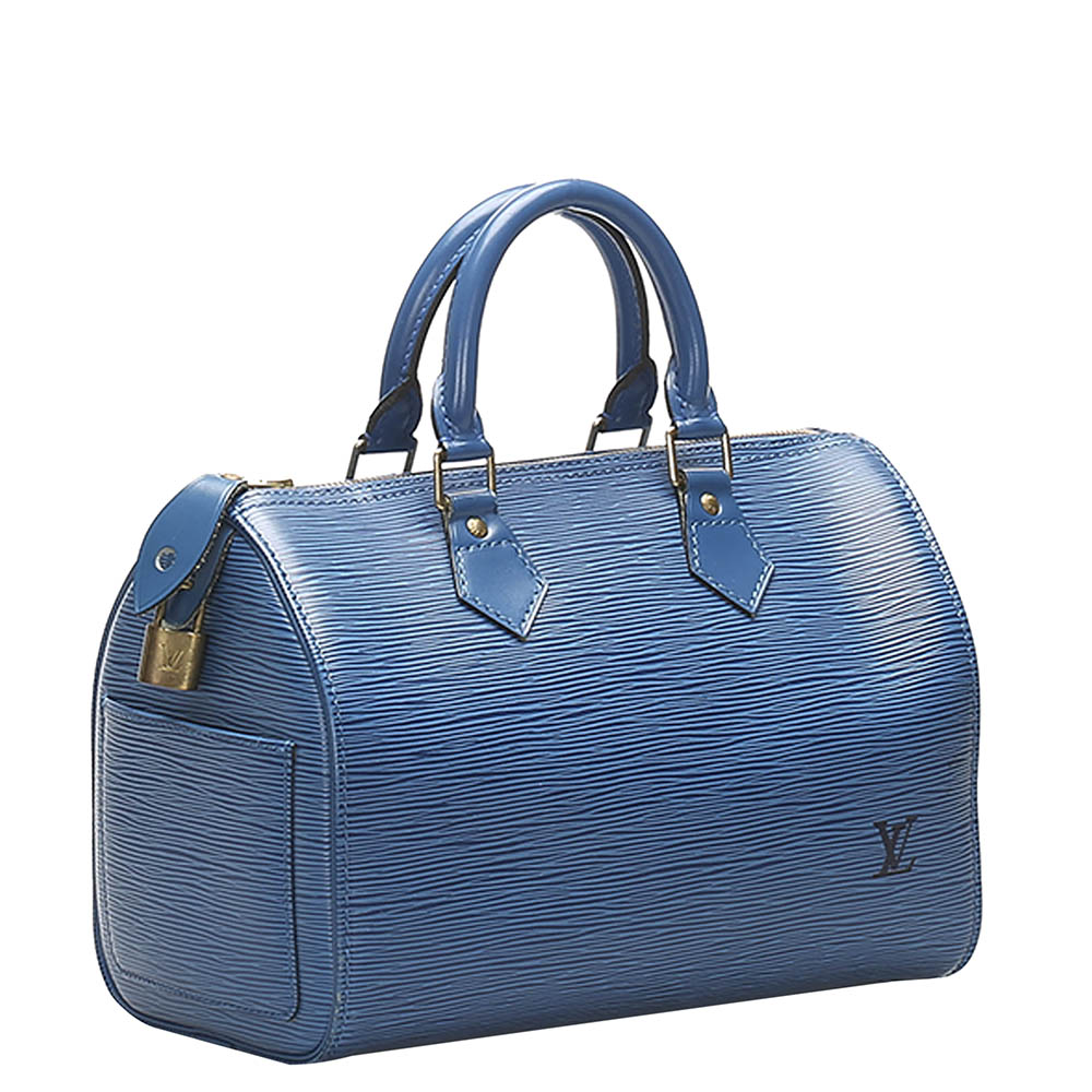 

Louis Vuitton Blue Epi Leather Speedy 25 Bag