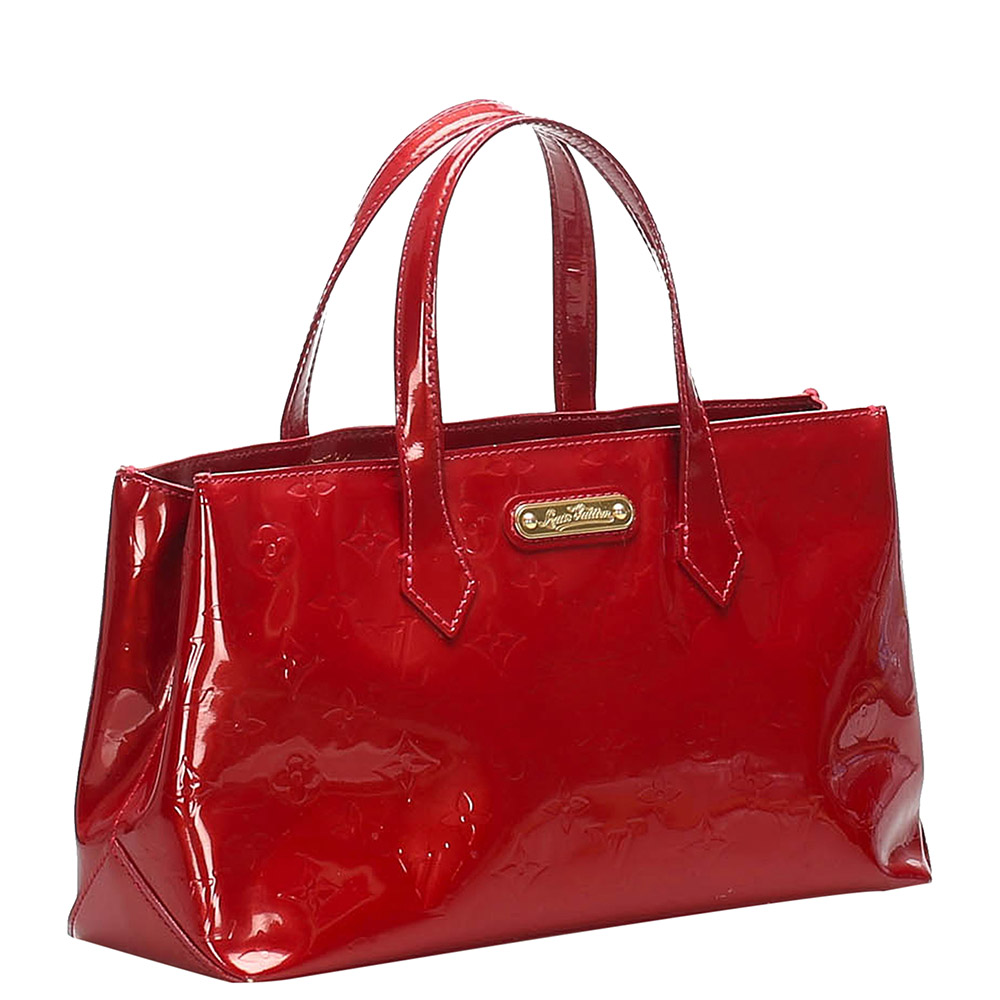 

Louis Vuitton Red Monogram Vernis Wilshire PM Bag