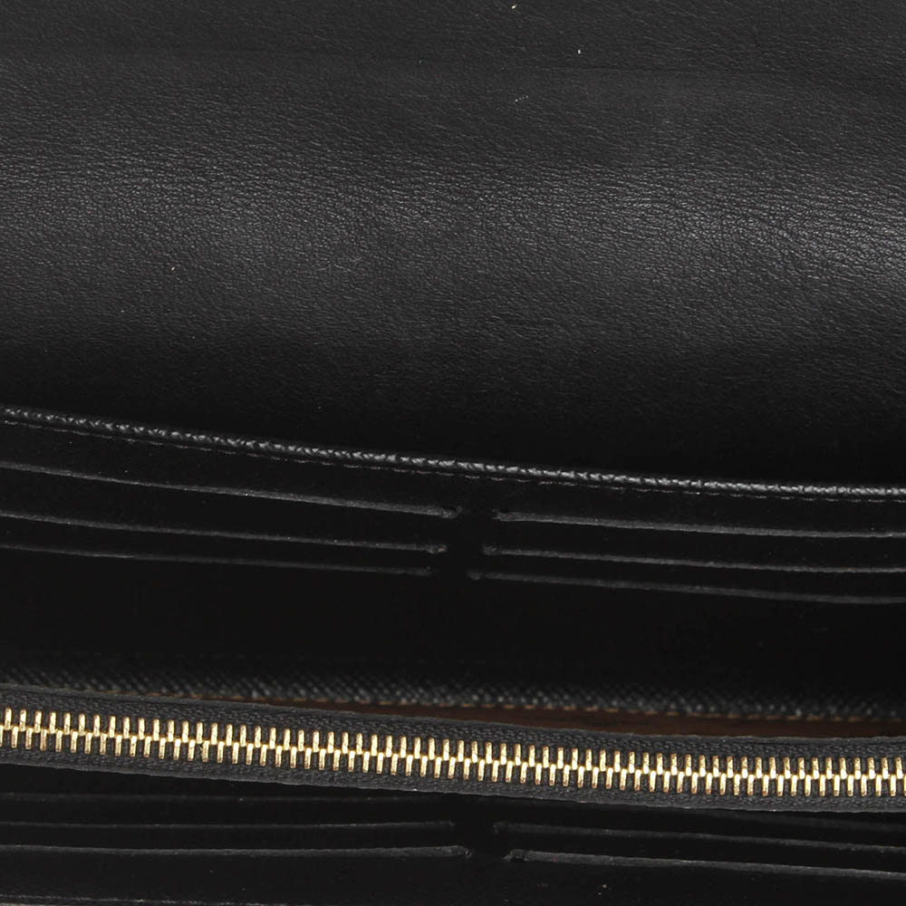 

Louis Vuitton Black/Brown Leather/Monogram Canvas Reverse Sarah Column Long Wallet