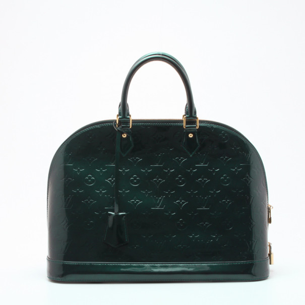 مملوكة مسبقًا Louis Vuitton Monogram Vernis Bleu Nuit Alma GM Satchel