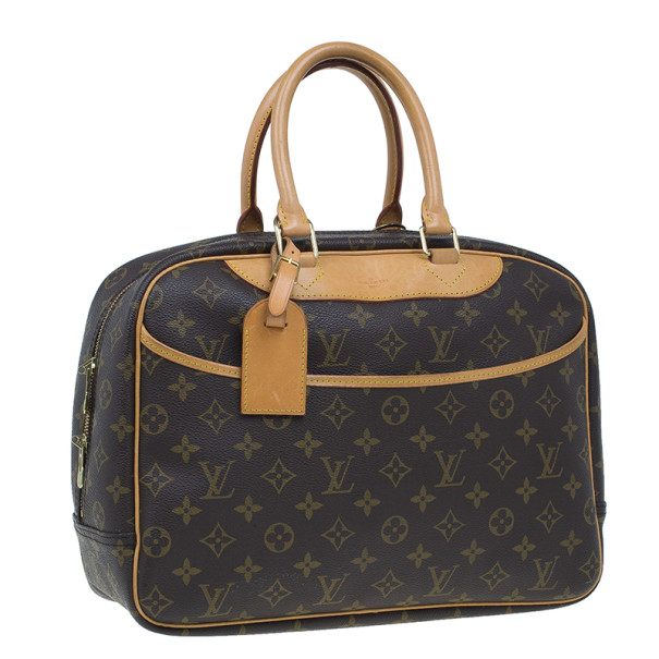 LOUIS VUITTON Deauville Boston Hand Bag M47270 Monogram Canvas Used LV  Women