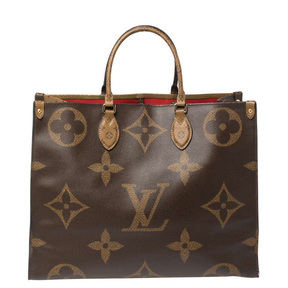 

Louis Vuitton Reverse Monogram Canvas Giant Onthego GM Bag, Brown