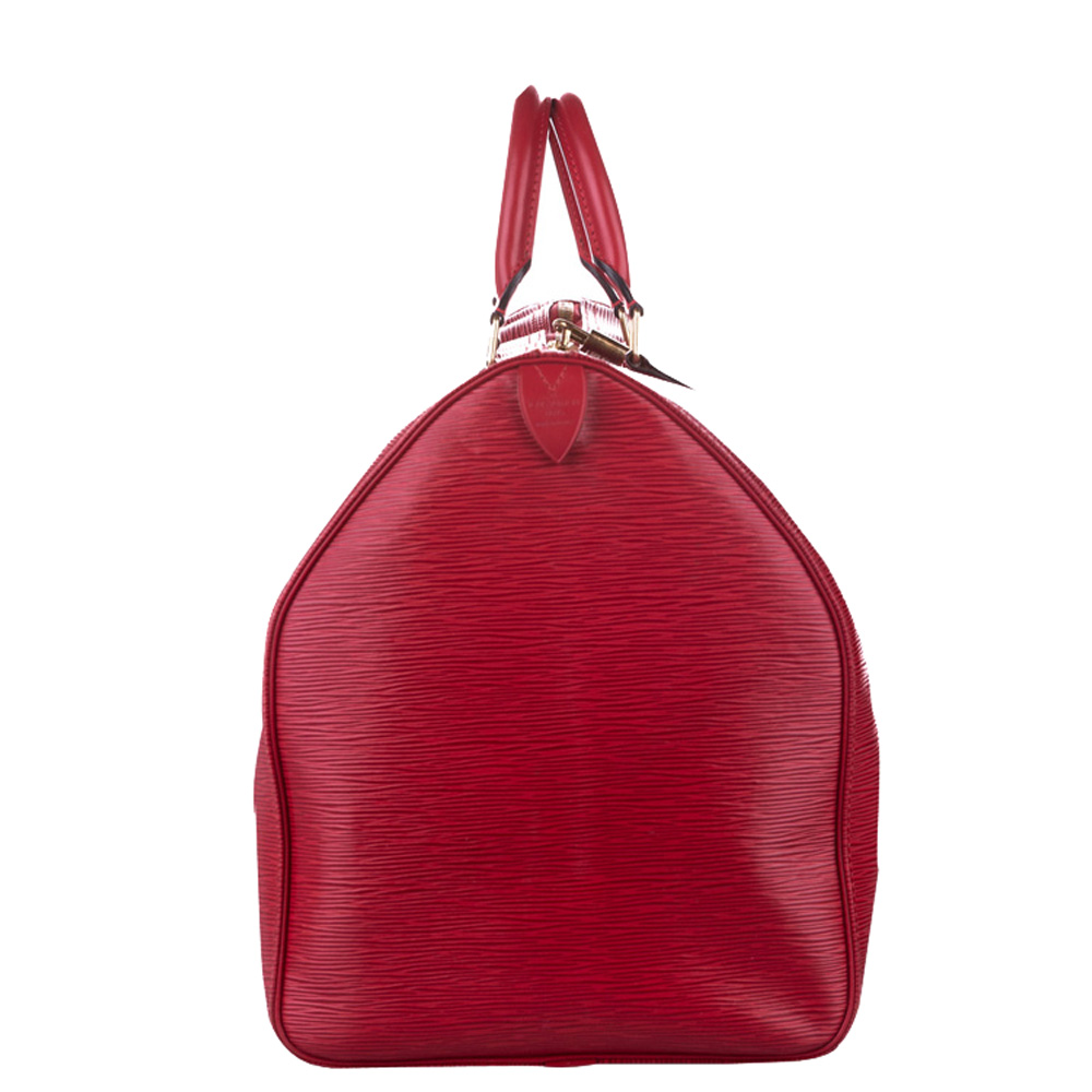 

Louis Vuitton Red Epi Leather Keepall 55 Bag