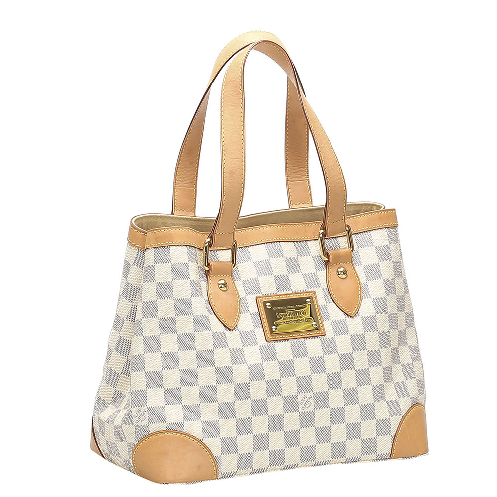 

Louis Vuitton White/Tan Damier Azur Canvas Hampstead PM Bag, Blue