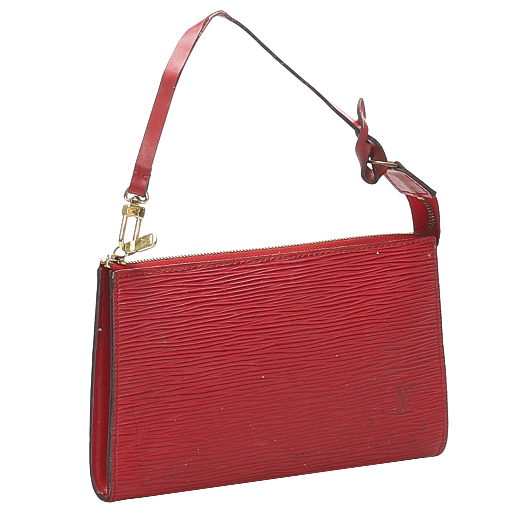 

Louis Vuitton Red Epi Leather Pochette Accessoires Bag