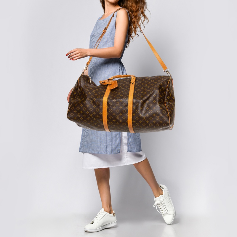 

Louis Vuitton Monogram Canvas Keepall Bandouliere 60 Bag, Brown