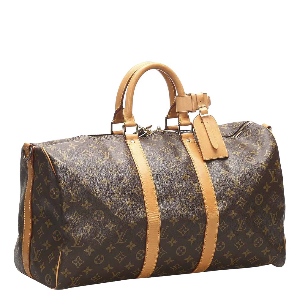 

Louis Vuitton Monogram Canvas Keepall Bandouliere 45 Bag, Brown