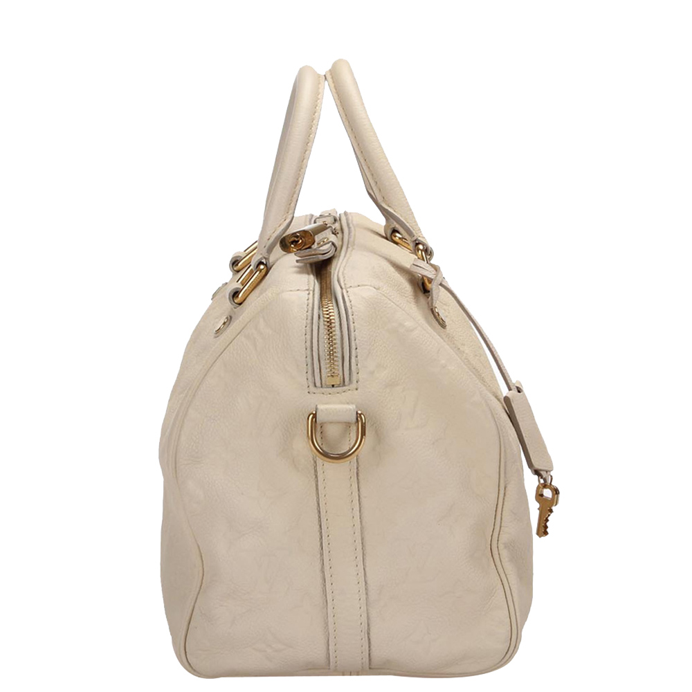 

Louis Vuitton White Monogram Empreinte Speedy 30 Bag