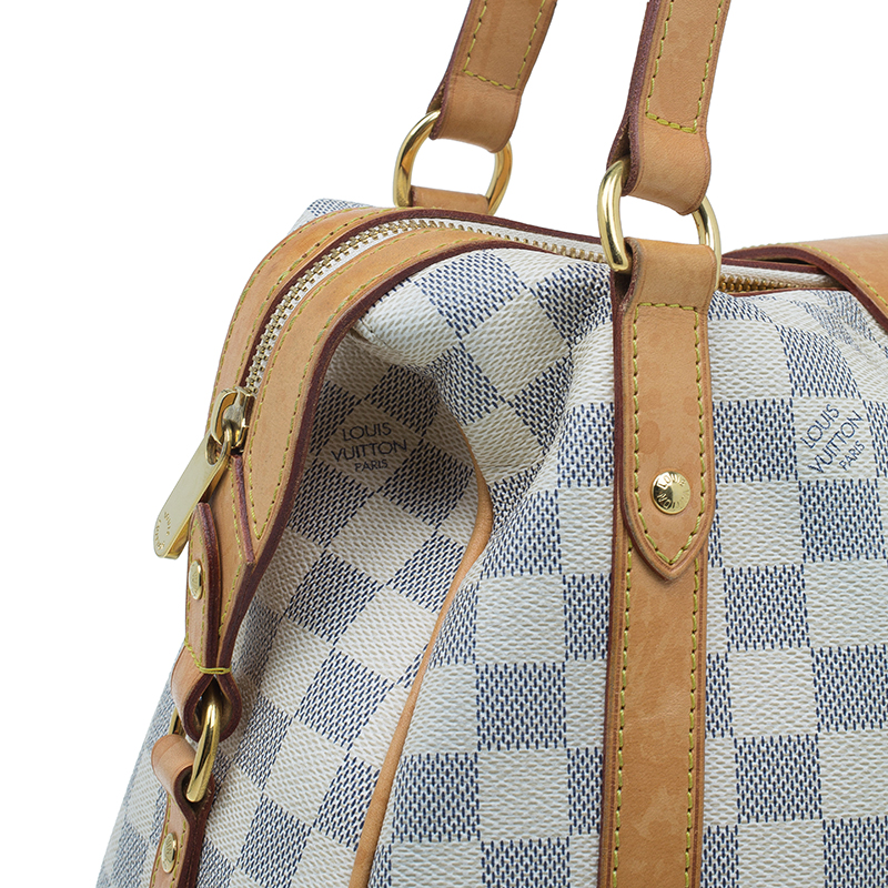 Louis Vuitton White Damier Azur Stresa PM Blue Leather Cloth ref.508123 -  Joli Closet