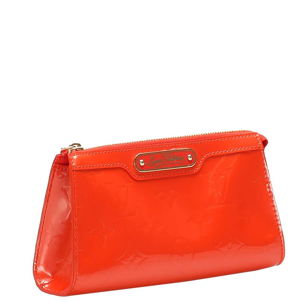 

Louis Vuitton Red Monogram Vernis Trousse Cosmetic Pouch