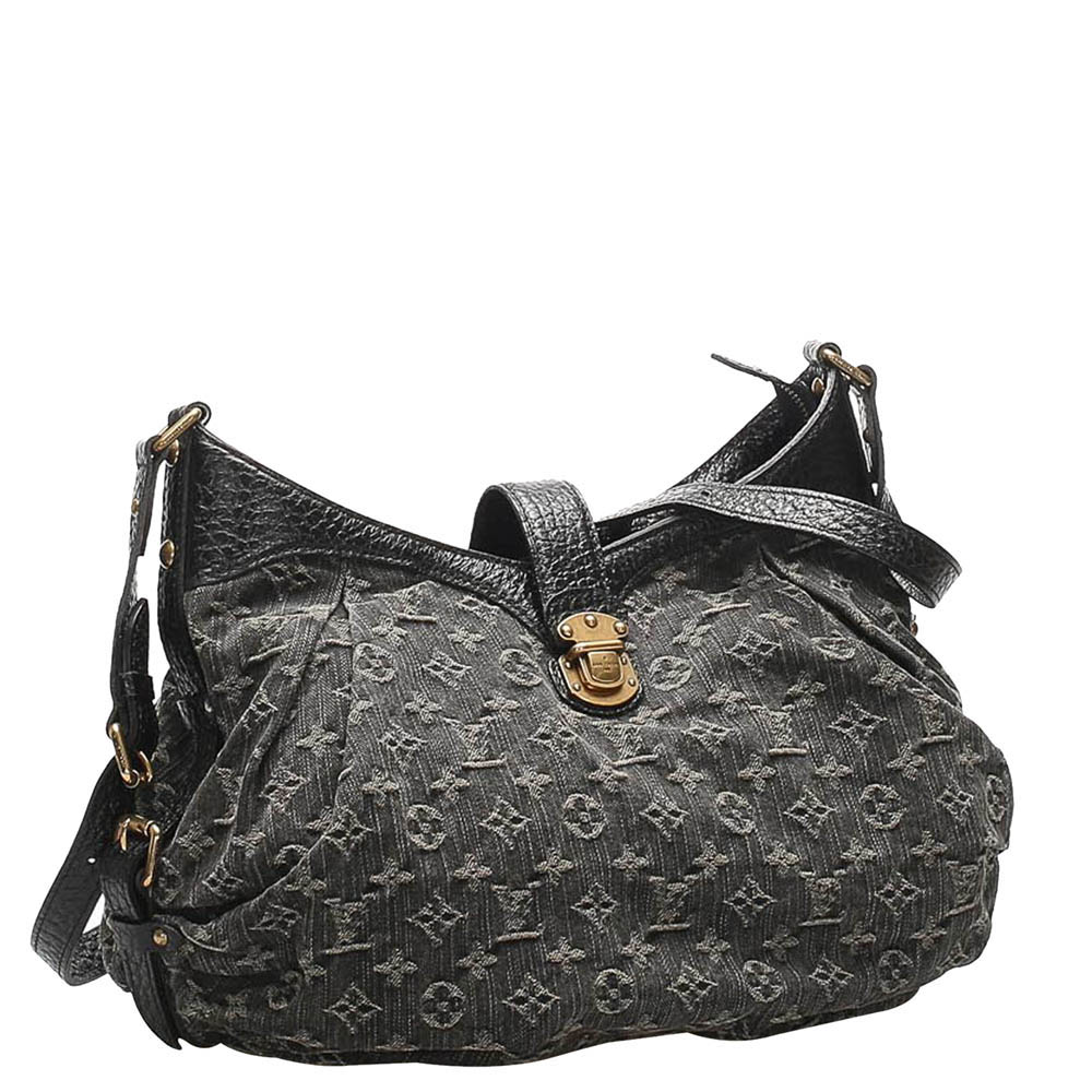 

Louis Vuitton Black Monogram Denim canvas Mahina  bag