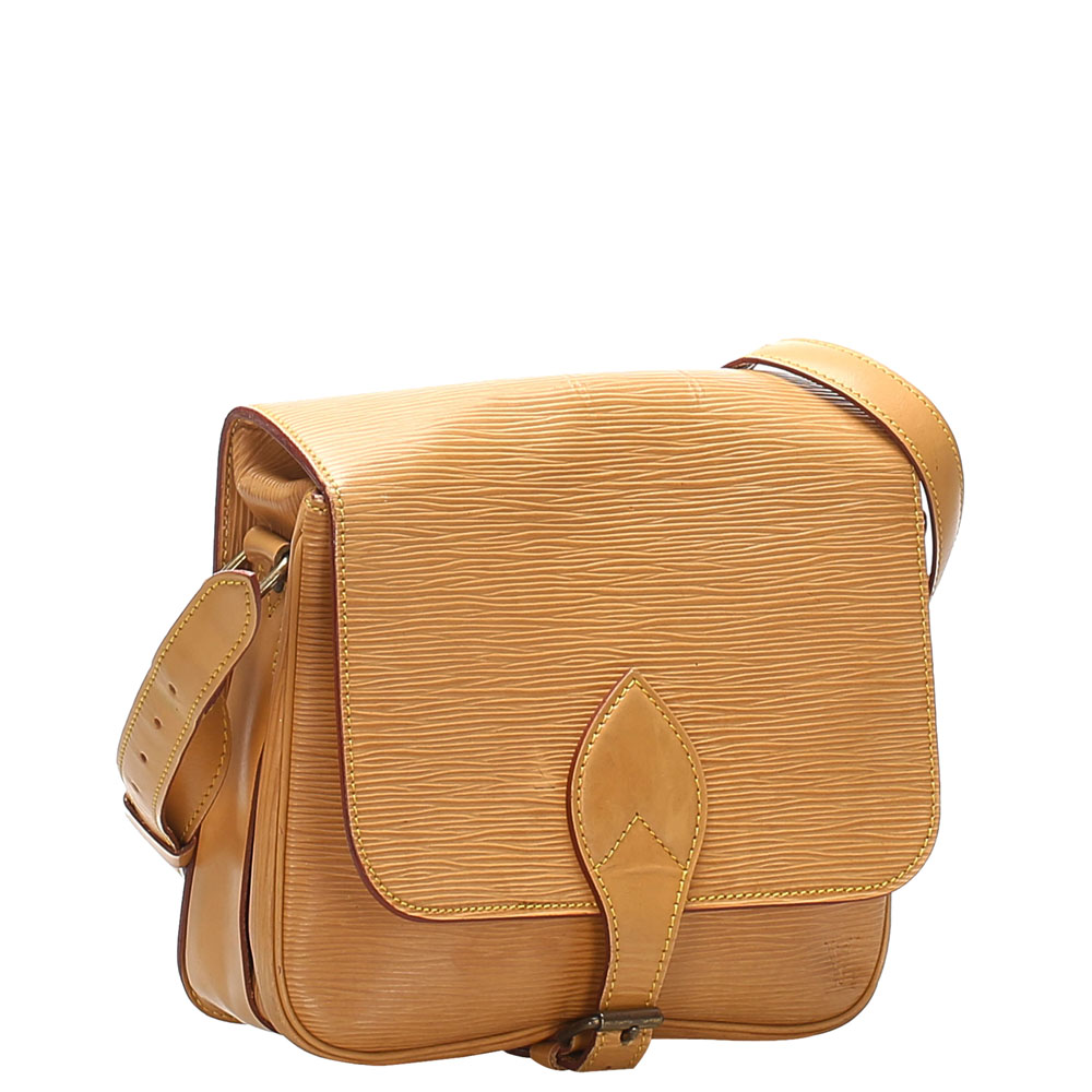 

Louis Vuitton Brown Epi Leather Cartouchiere MM Bag, Beige