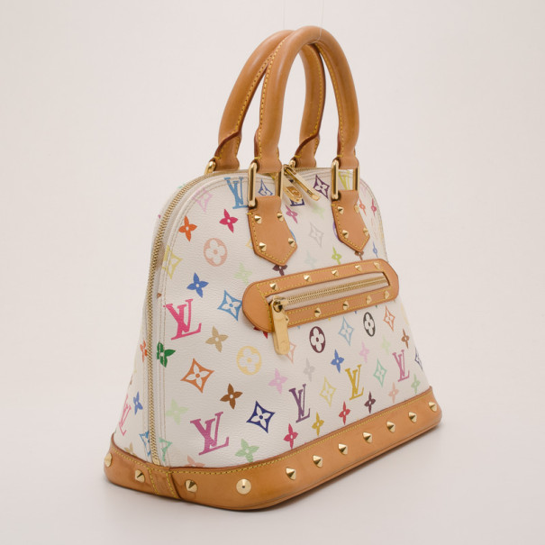 Louis Vuitton Alma Collector Murakami white multicolor bag! Multiple colors  Leather Cloth ref.102738 - Joli Closet
