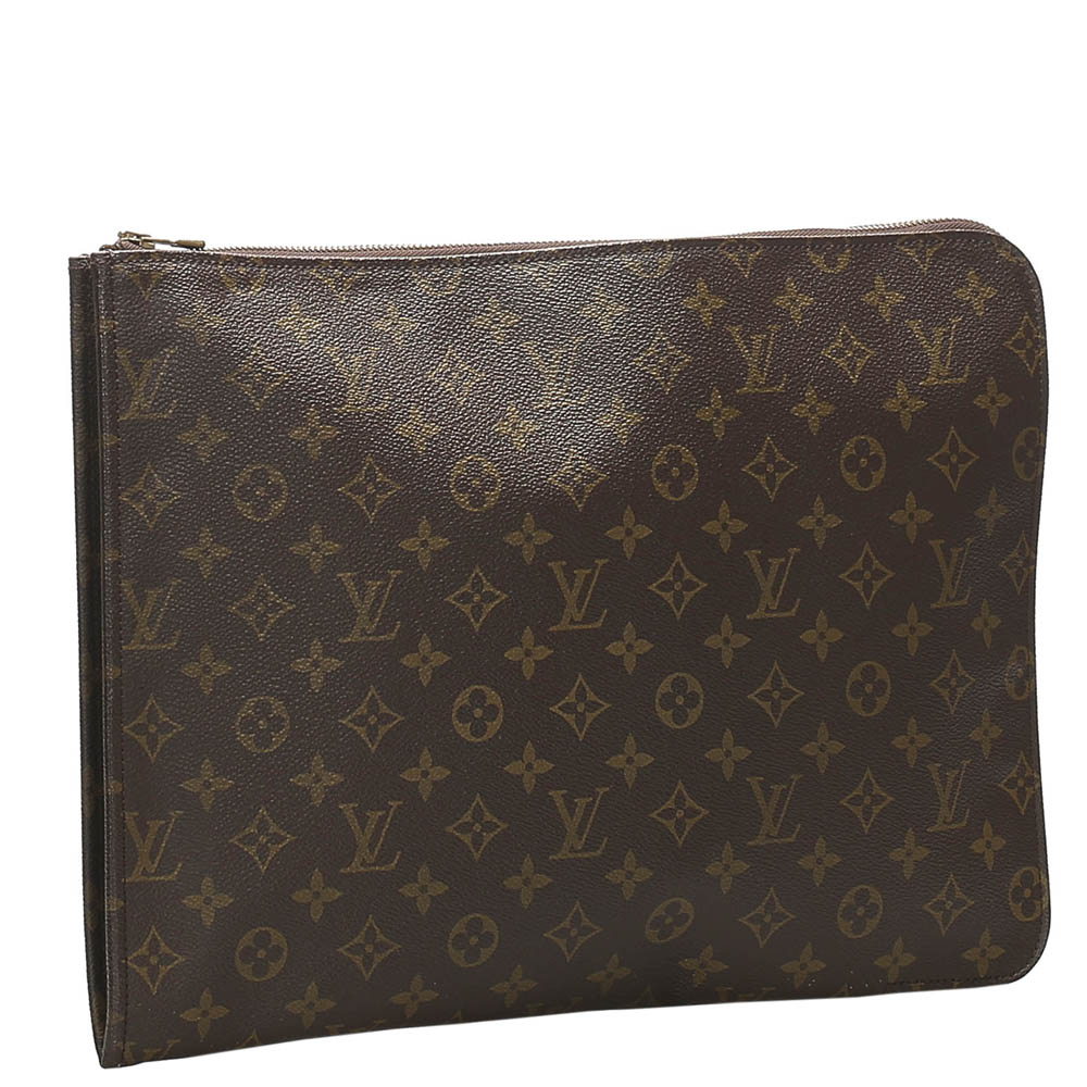 

Louis Vuitton Monogram Canvas Poche Documents Portfolio Clutch, Brown