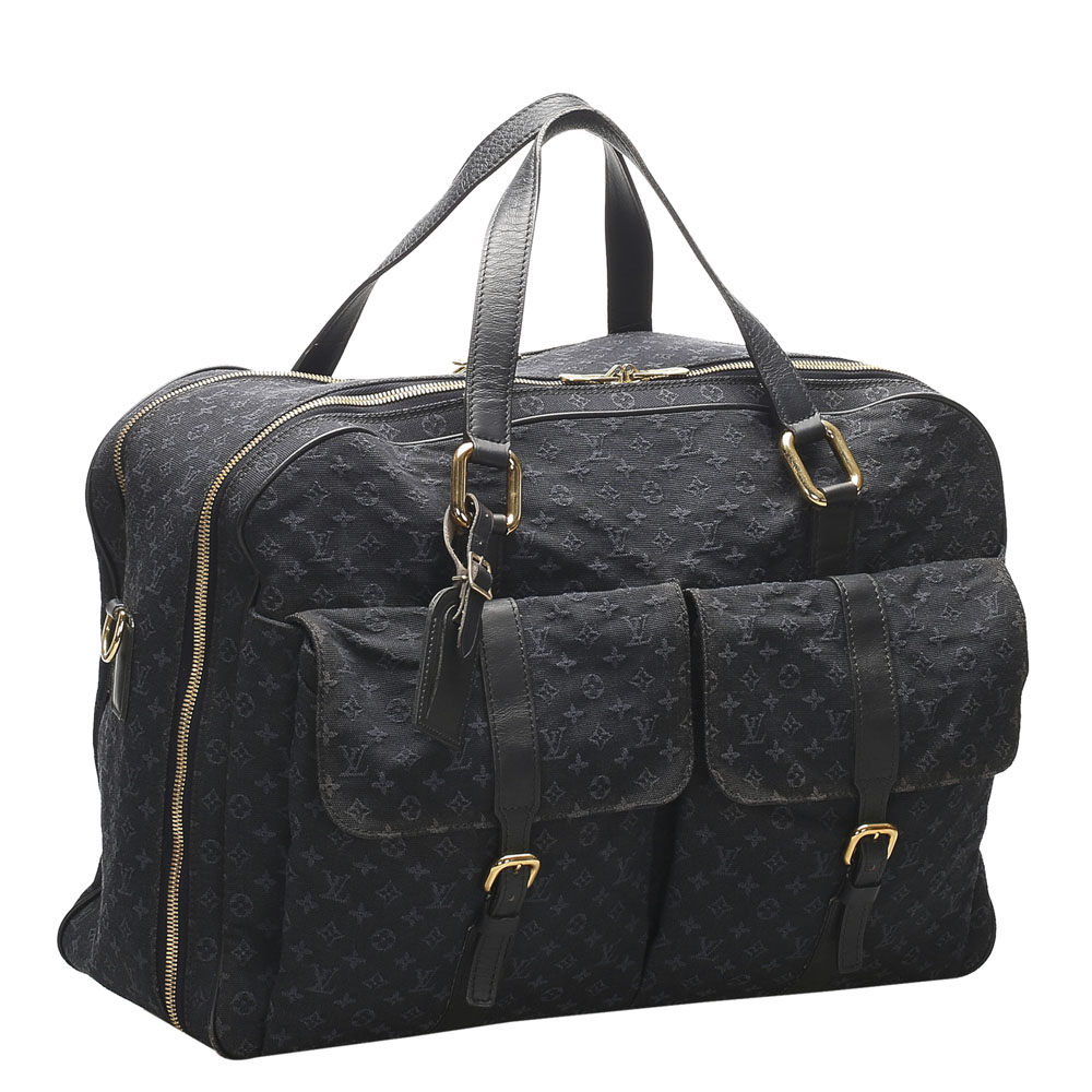 

Louis Vuitton Navy Blue Mini Lin Monogram Canvas Claudine Weekender Bag