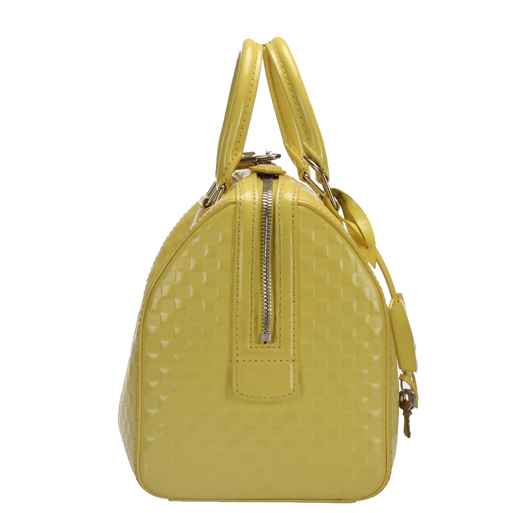 

Louis Vuitton Yellow Damier Facette leather Speedy Cube PM Bag