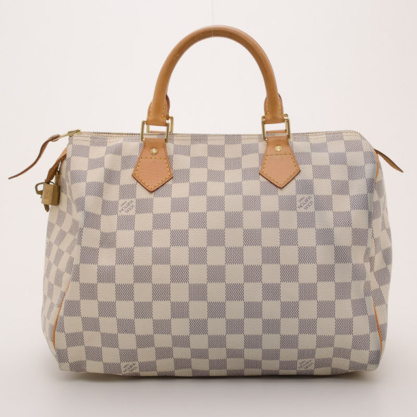 Pre Owned Louis Vuitton Damier Azur Speedy 30