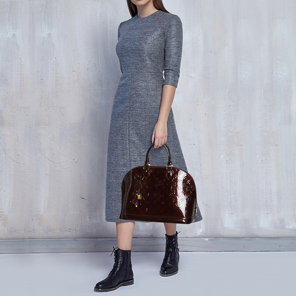 

Louis Vuitton Amarante Monogram Vernis Alma GM Bag, Burgundy