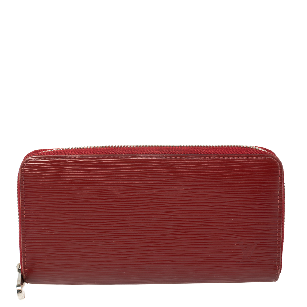 

Louis Vuitton Rubis Epi Leather Zippy Wallet, Red