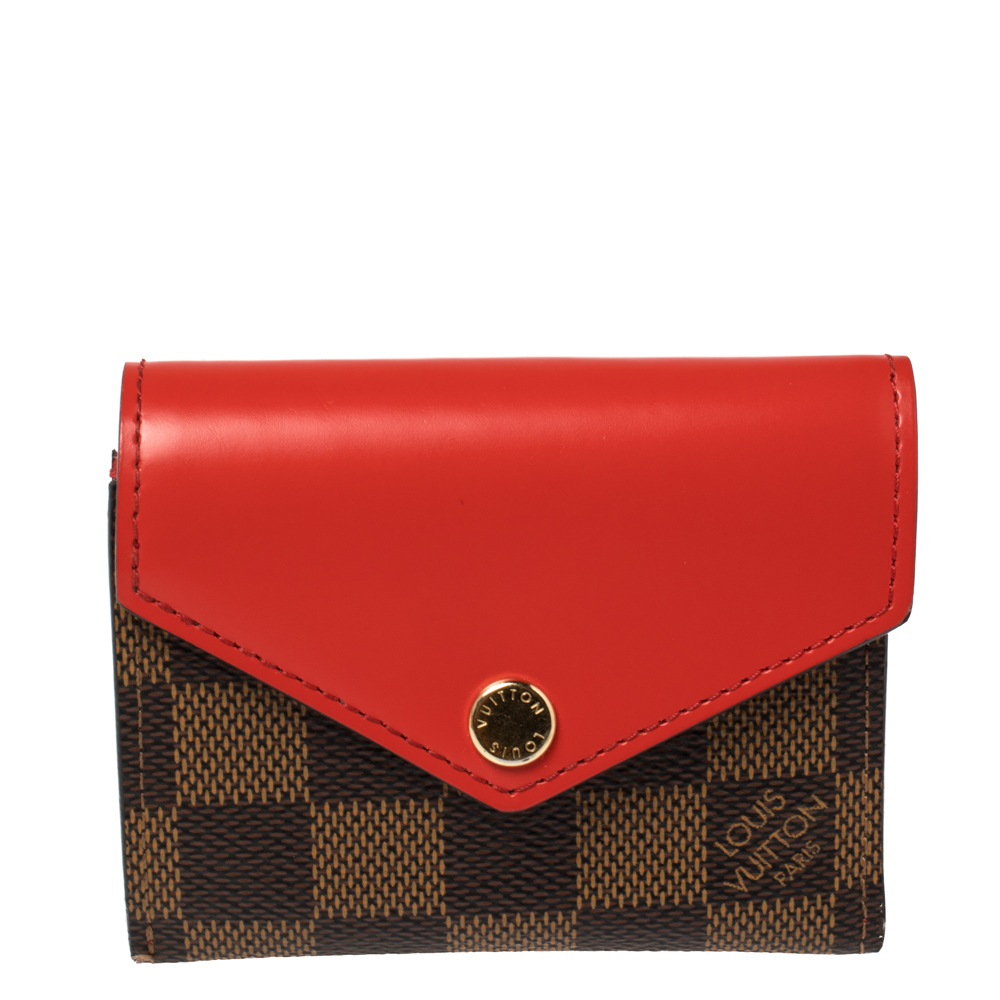 Louis Vuitton Josephine Wallet Damier Ebene Red Lining in Coated Canvas  with Red - MX